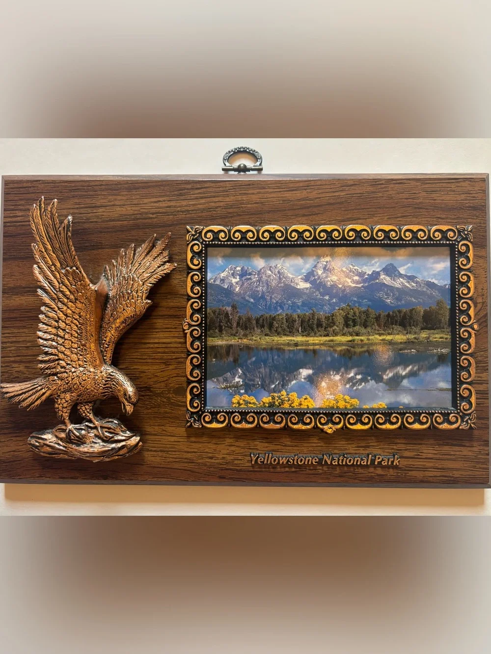 Yellowstone National Park Decorative Wood and Gold Photo Frame